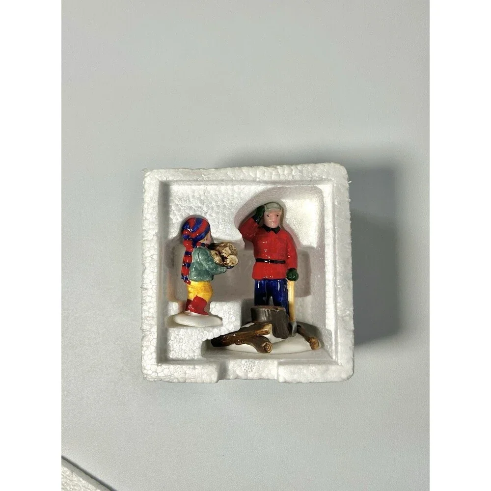 WOODSMAN AND BOY Set of 2 Snow Village Figures #5130-6 Department 56